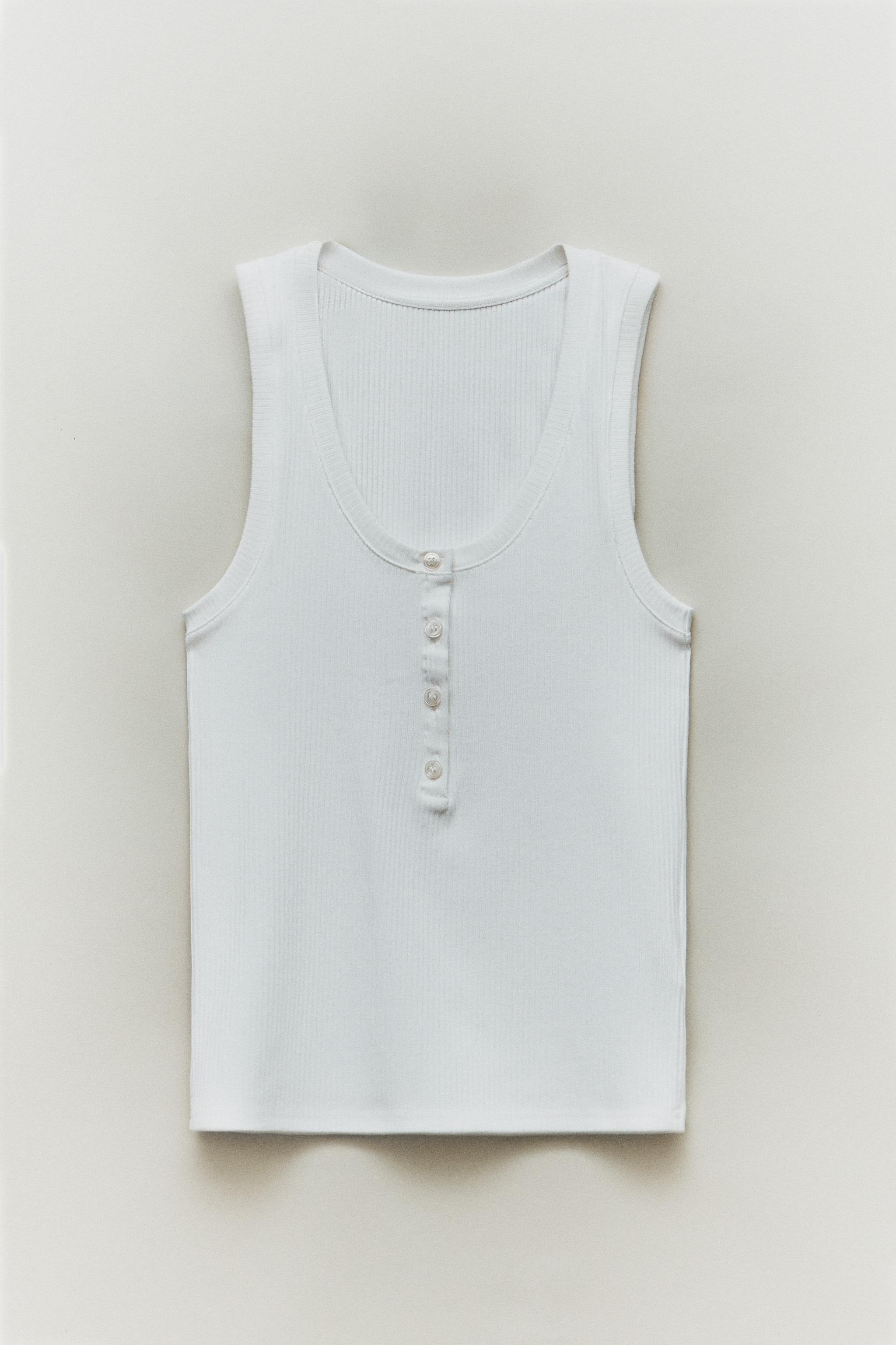 BUTTON-FRONT STRAPPY TOP